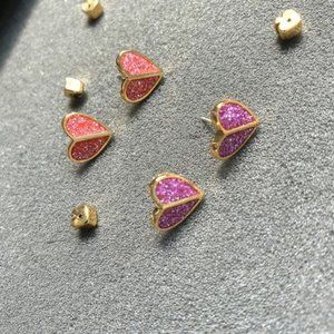 Kate Spade Enamel Inlaid Shiny Peach Heart Earring